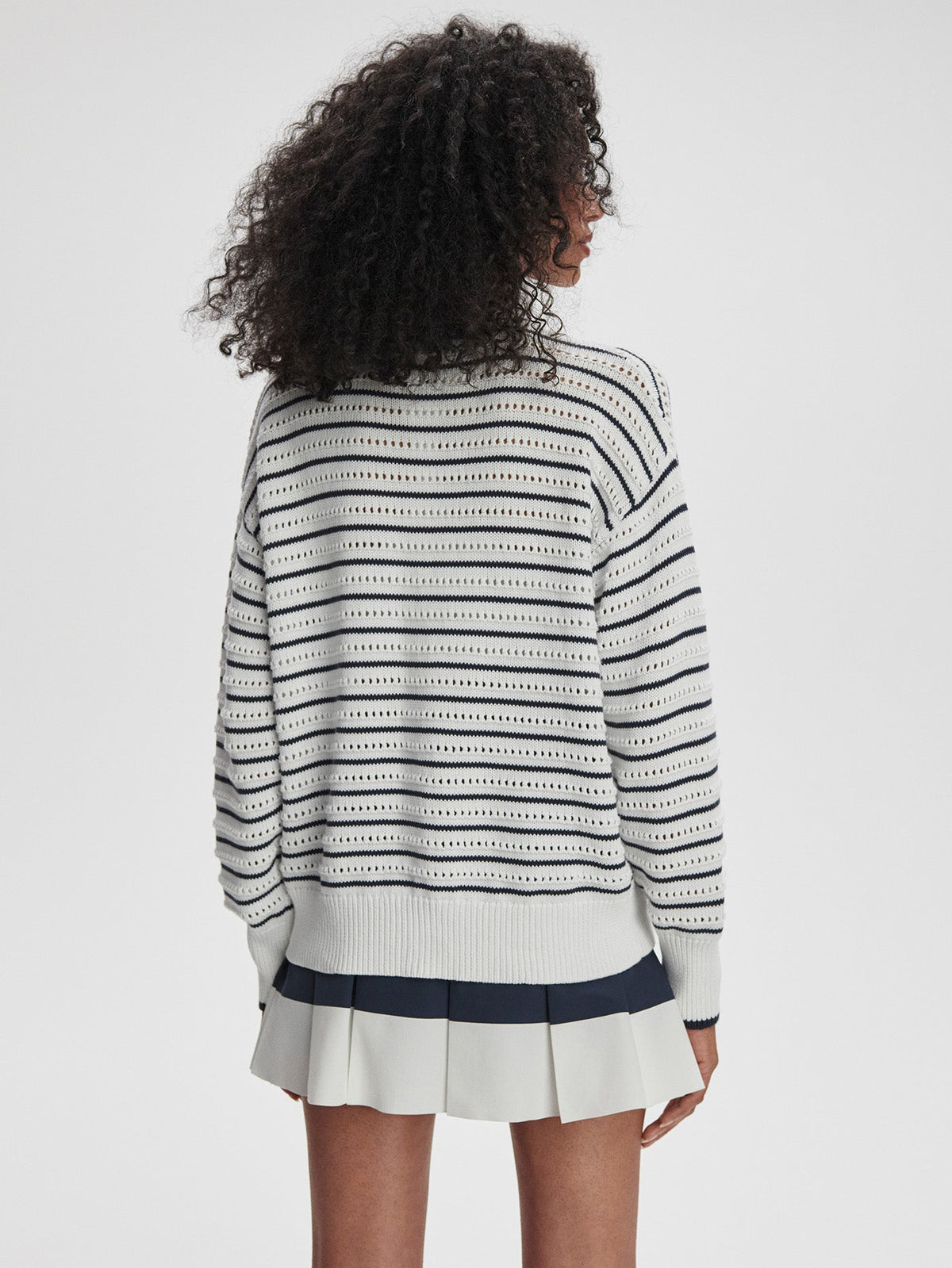 Antonia Relaxed Cardigan White/ Blue Nights - Varley