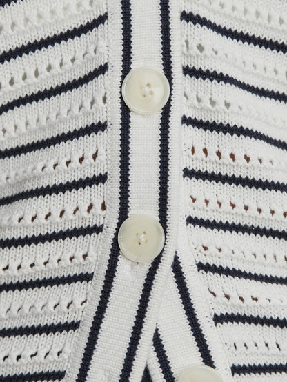 Antonia Relaxed Cardigan White/ Blue Nights - Varley