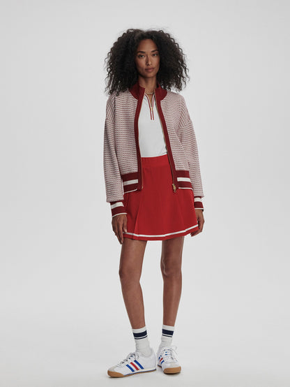 Walter Knit Jacket Red Dahlia/ White - Varley