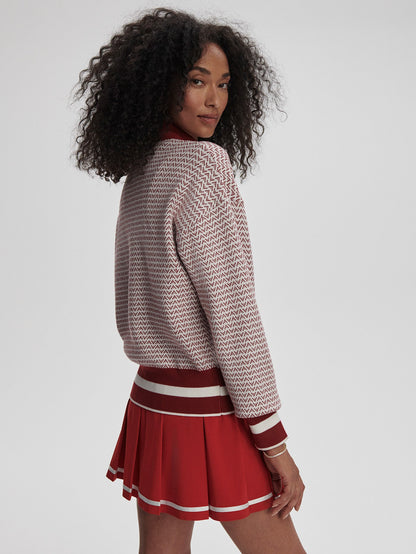 Walter Knit Jacket Red Dahlia/ White - Varley