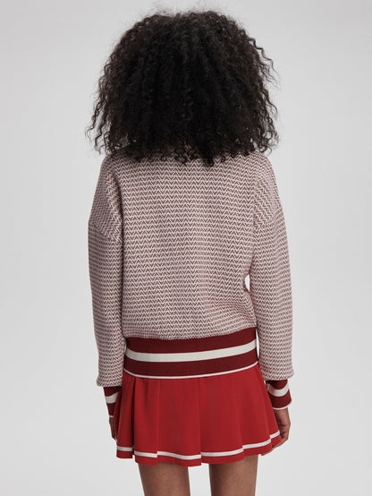Walter Knit Jacket Red Dahlia/ White - Varley