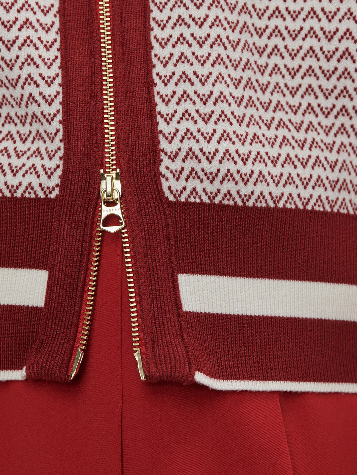 Walter Knit Jacket Red Dahlia/ White - Varley