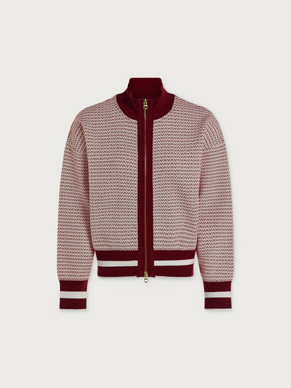 Walter Knit Jacket Red Dahlia/ White - Varley