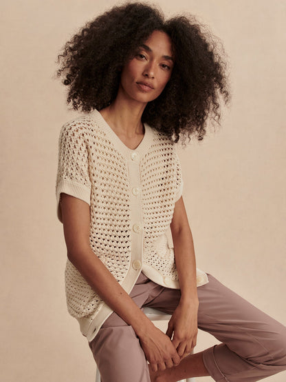 Sidra Dropped Sleeve Cardigan Birch - Varley