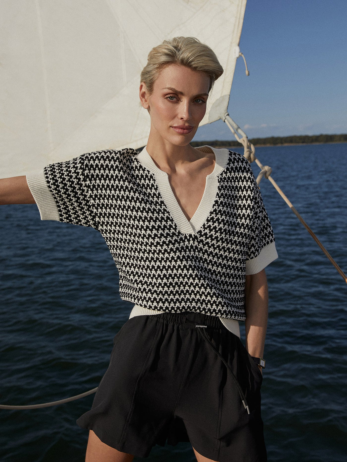 Dora Knit Top Egret - Varley