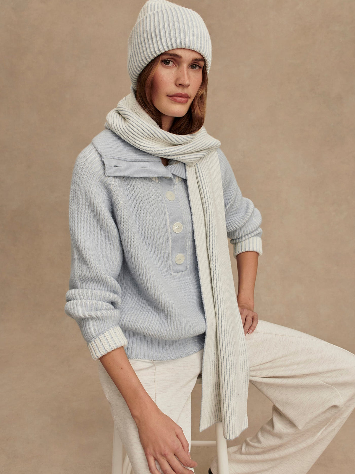 Filey Plated Sweater Mist Blue - Varley