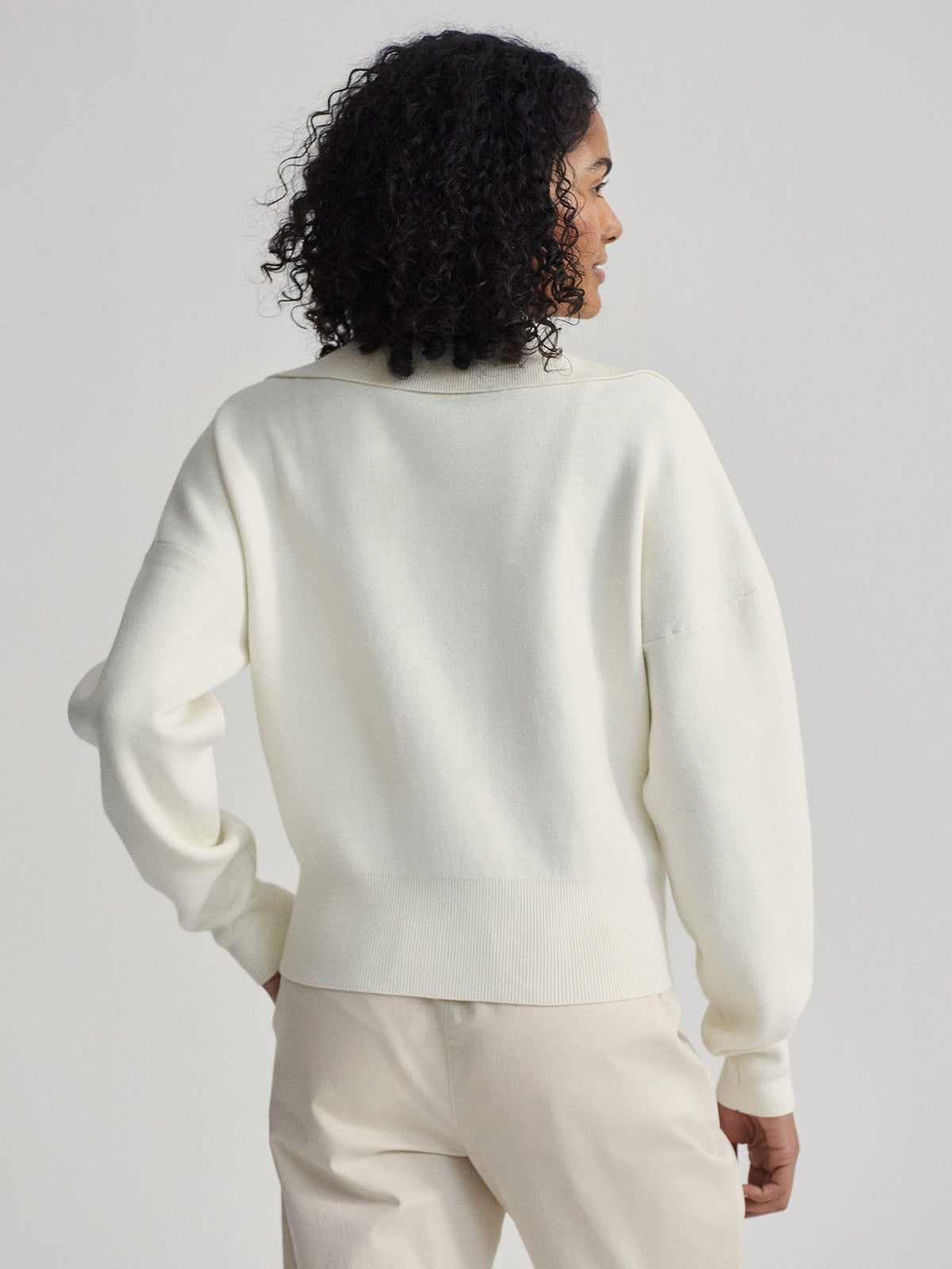 Felise Relaxed Knit Jacket Egret - Varley