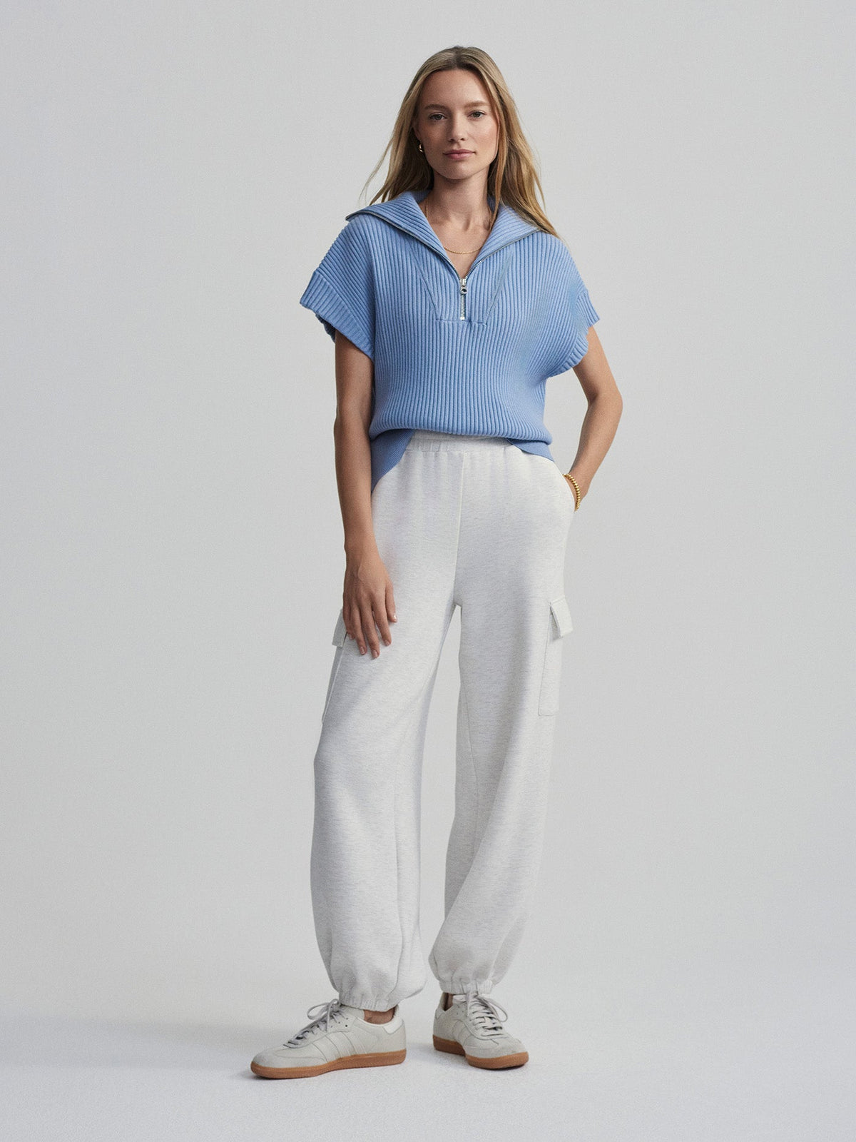 Rory Half Zip Knit Ashley Blue - Varley