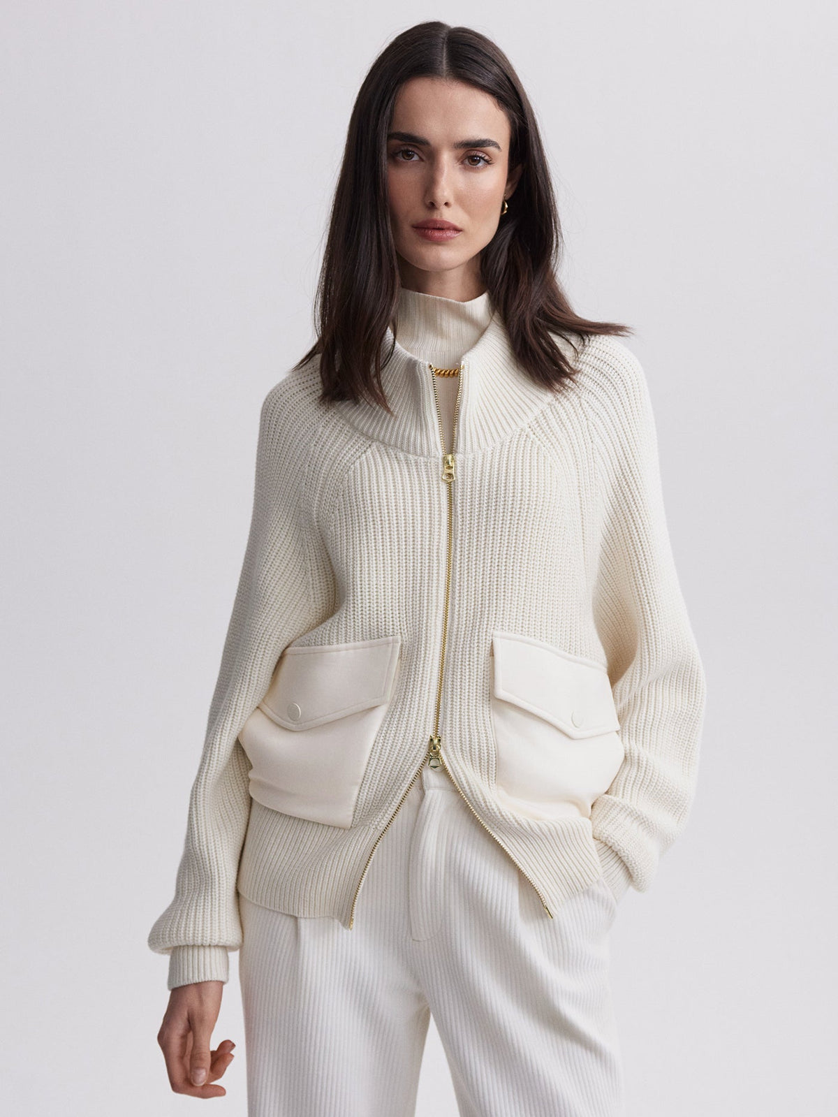 Tessa Knit Jacket Egret - Varley
