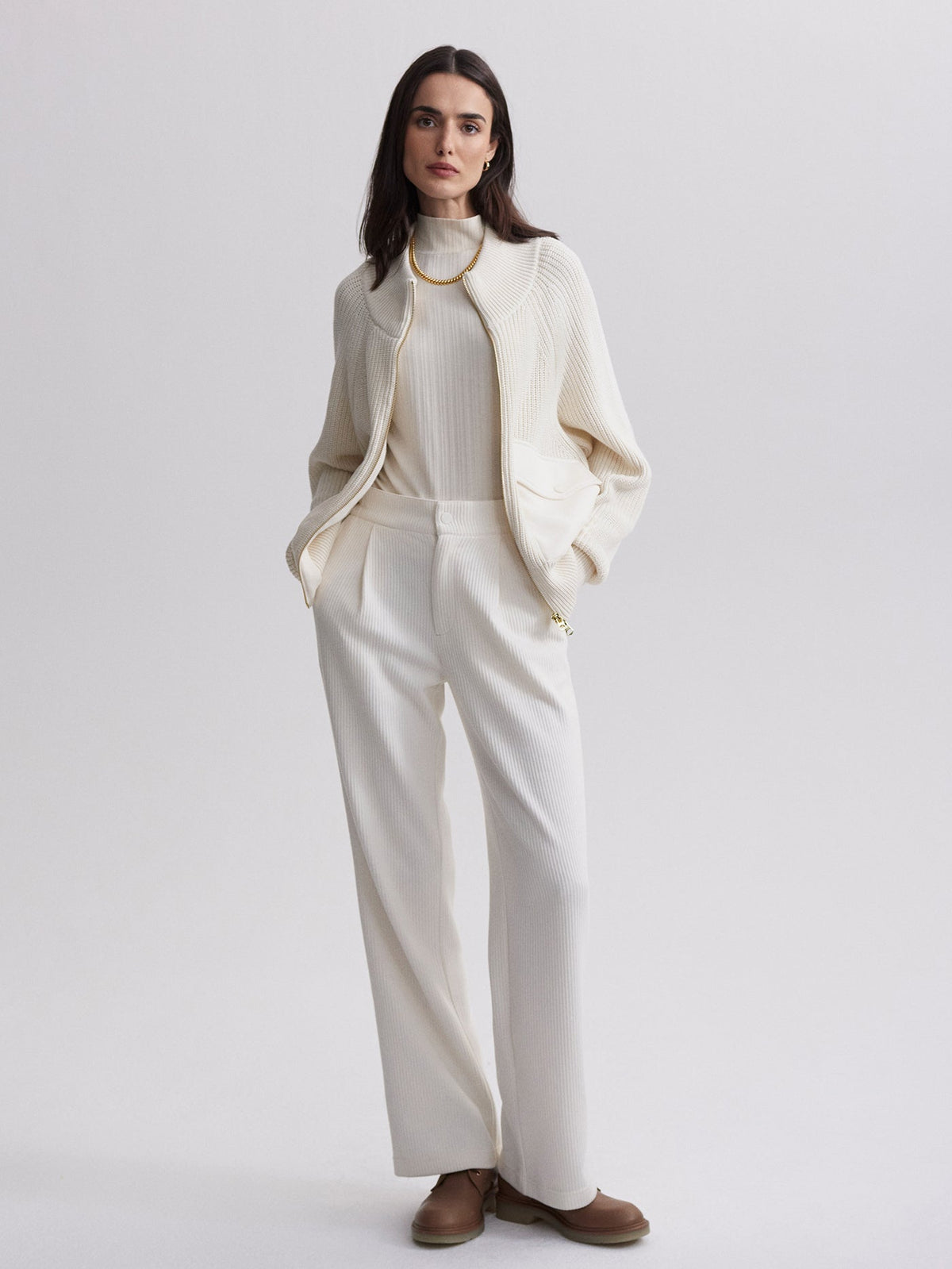 Tessa Knit Jacket Egret - Varley