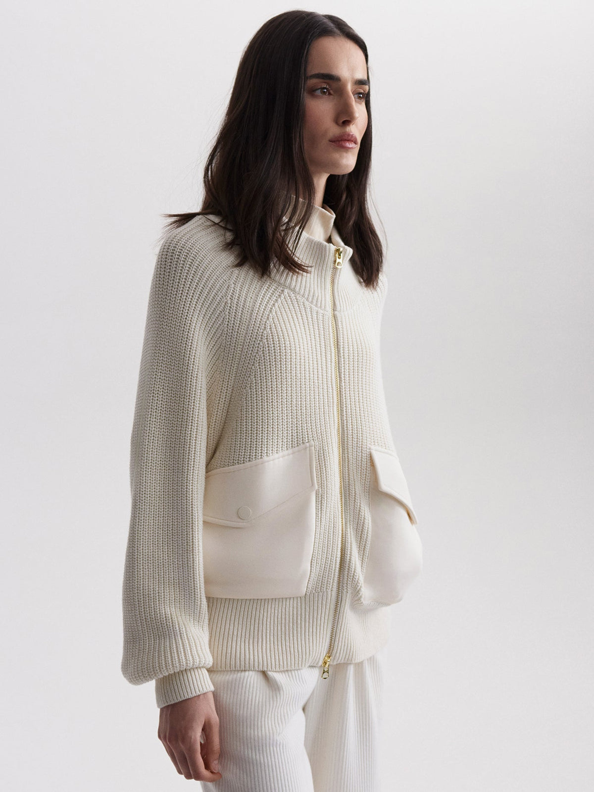 Tessa Knit Jacket Egret - Varley