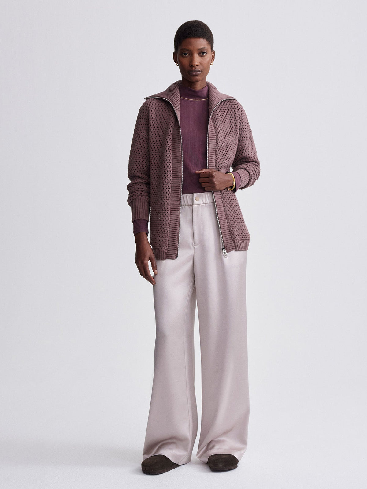 Finn Longline Knit Jacket | VARLEY US Peppercorn - Varley