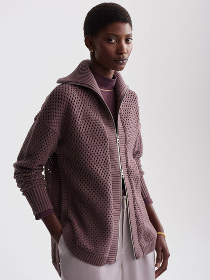 Finn Longline Knit Jacket | VARLEY US Peppercorn - Varley