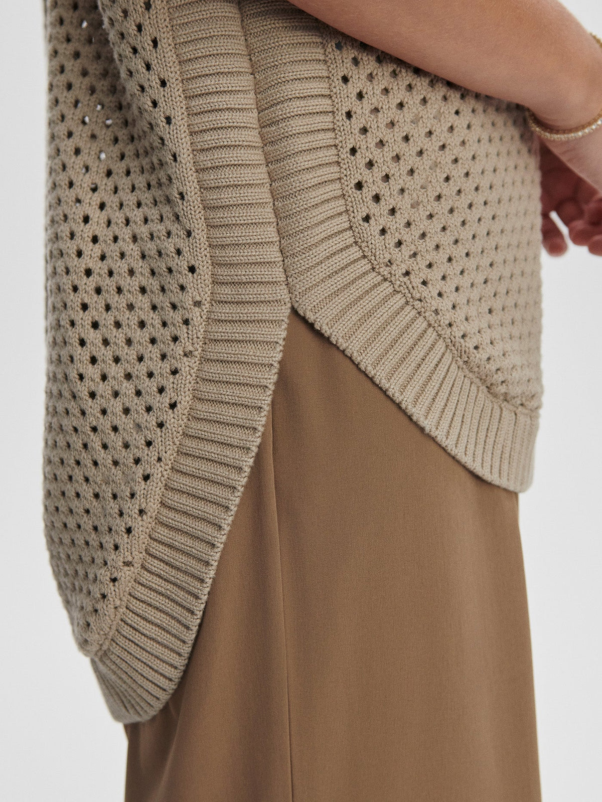 Gianna Zip Through Vest Cashmere Stone - Varley