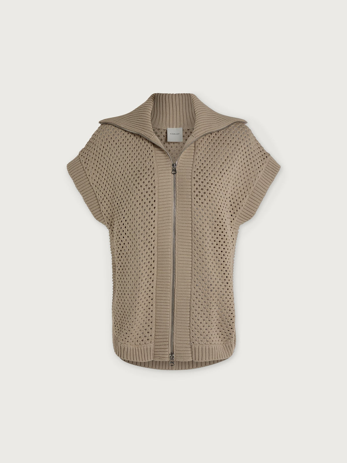 Gianna Zip Through Vest Cashmere Stone - Varley