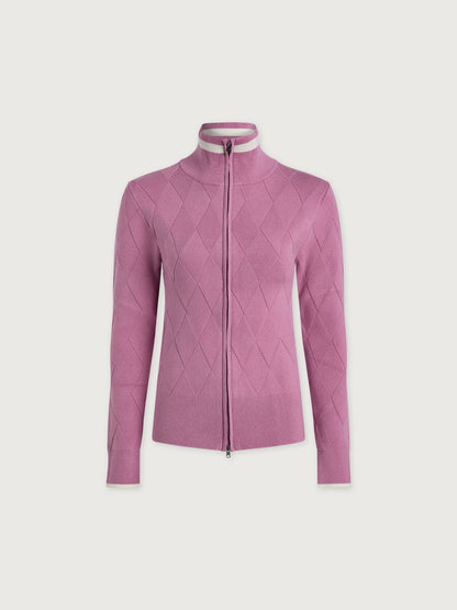 Barthe Zip Through Knit Jacket |Varley US Mauve Orchid - Varley