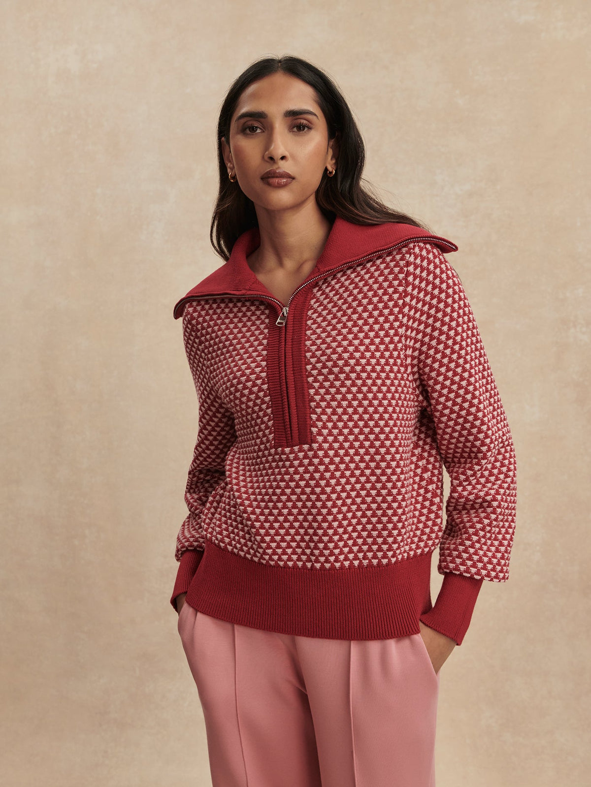 Lloyd Stitch Knit Sweater Rich Raspberry - Varley