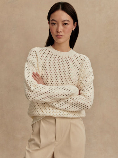Grady Boucle Knit Sweater Coconut Milk - Varley
