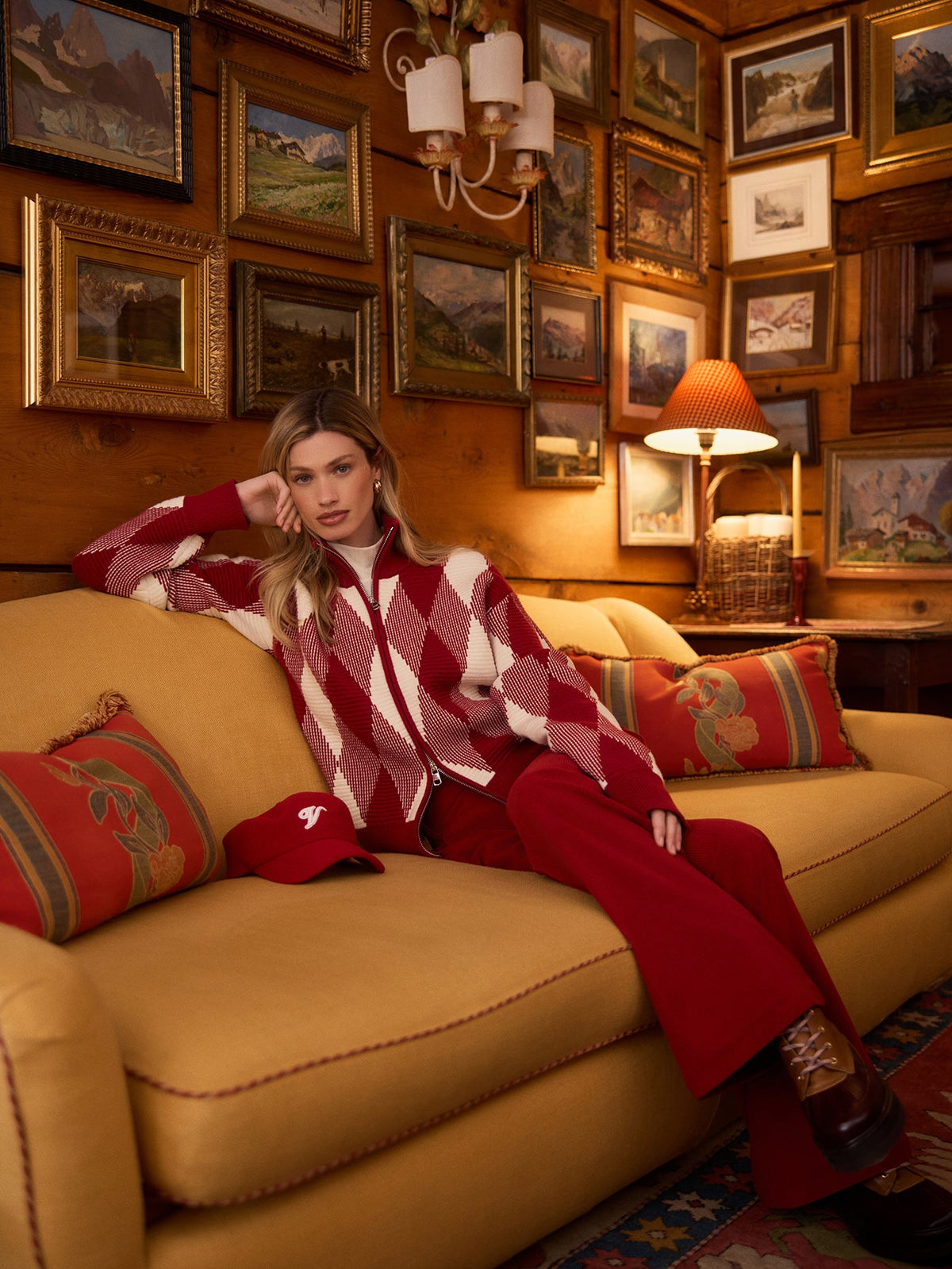 Karina Jacquard Knit Jacket Red Dahlia - Varley