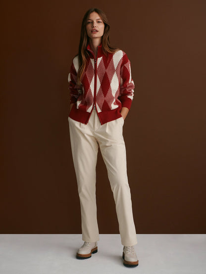 Karina Jacquard Knit Jacket Red Dahlia - Varley
