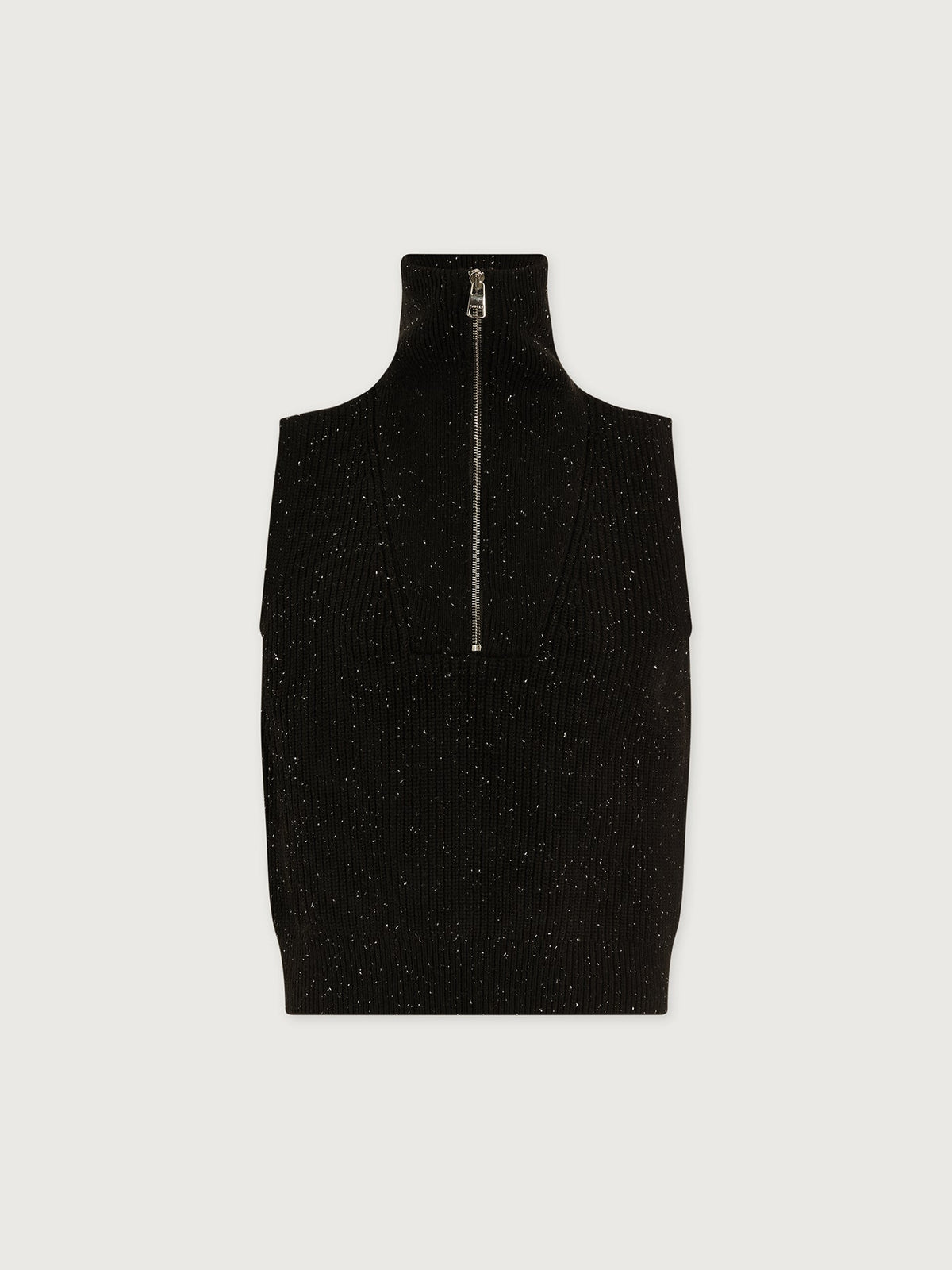 Hally Half Zip Rib Vest Black Fleck - Varley