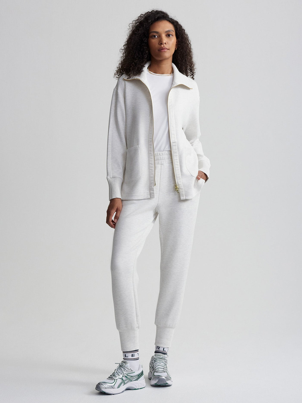 Niamh Zip Through Ivory Marl - Varley