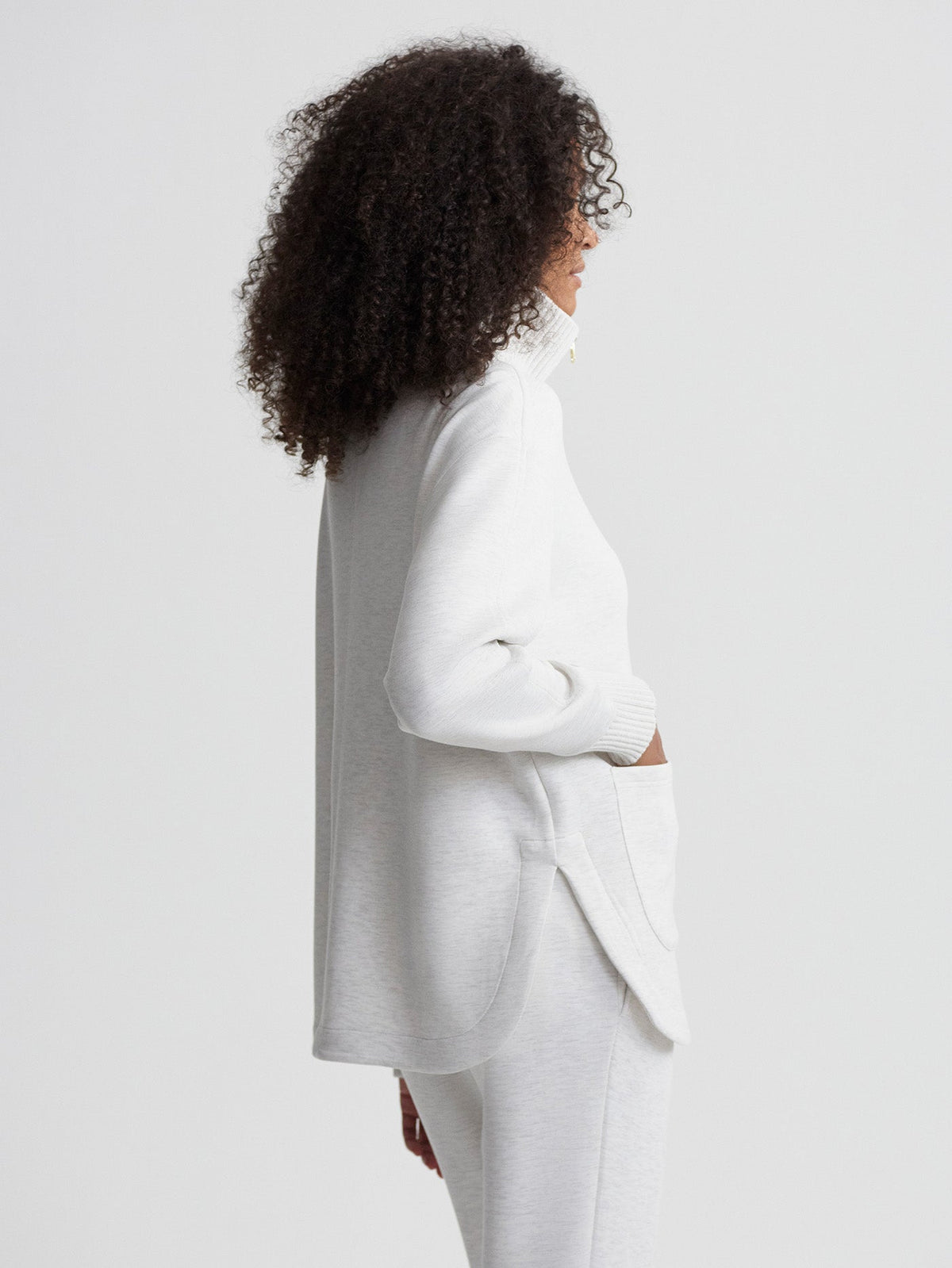 Niamh Zip Through Ivory Marl - Varley