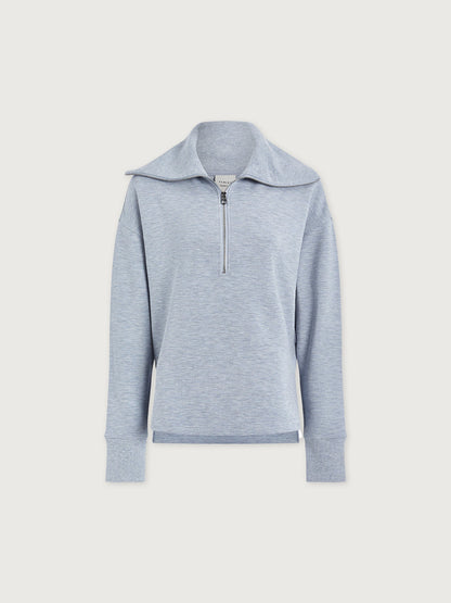 Larson Half Zip Sweat Mid Blue Marl - Varley