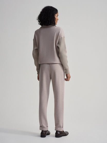 Hannah Cowl Neck Sweat Taupe Marl - Varley