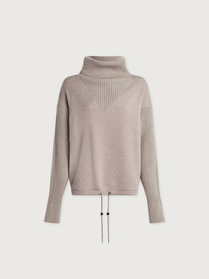 Hannah Cowl Neck Sweat Taupe Marl - Varley