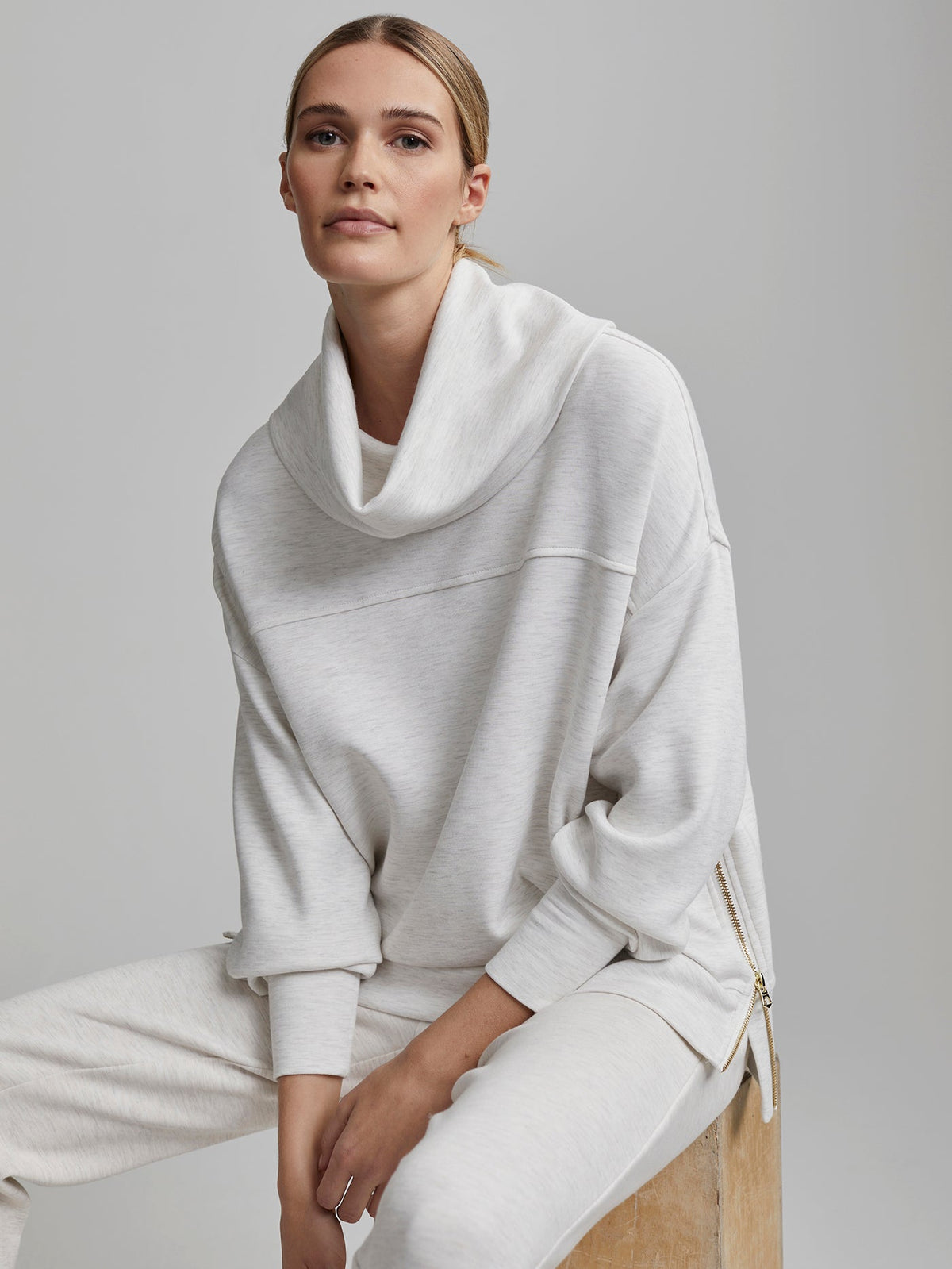 Priya Longline Sweat | VARLEY US Ivory Marl - Varley