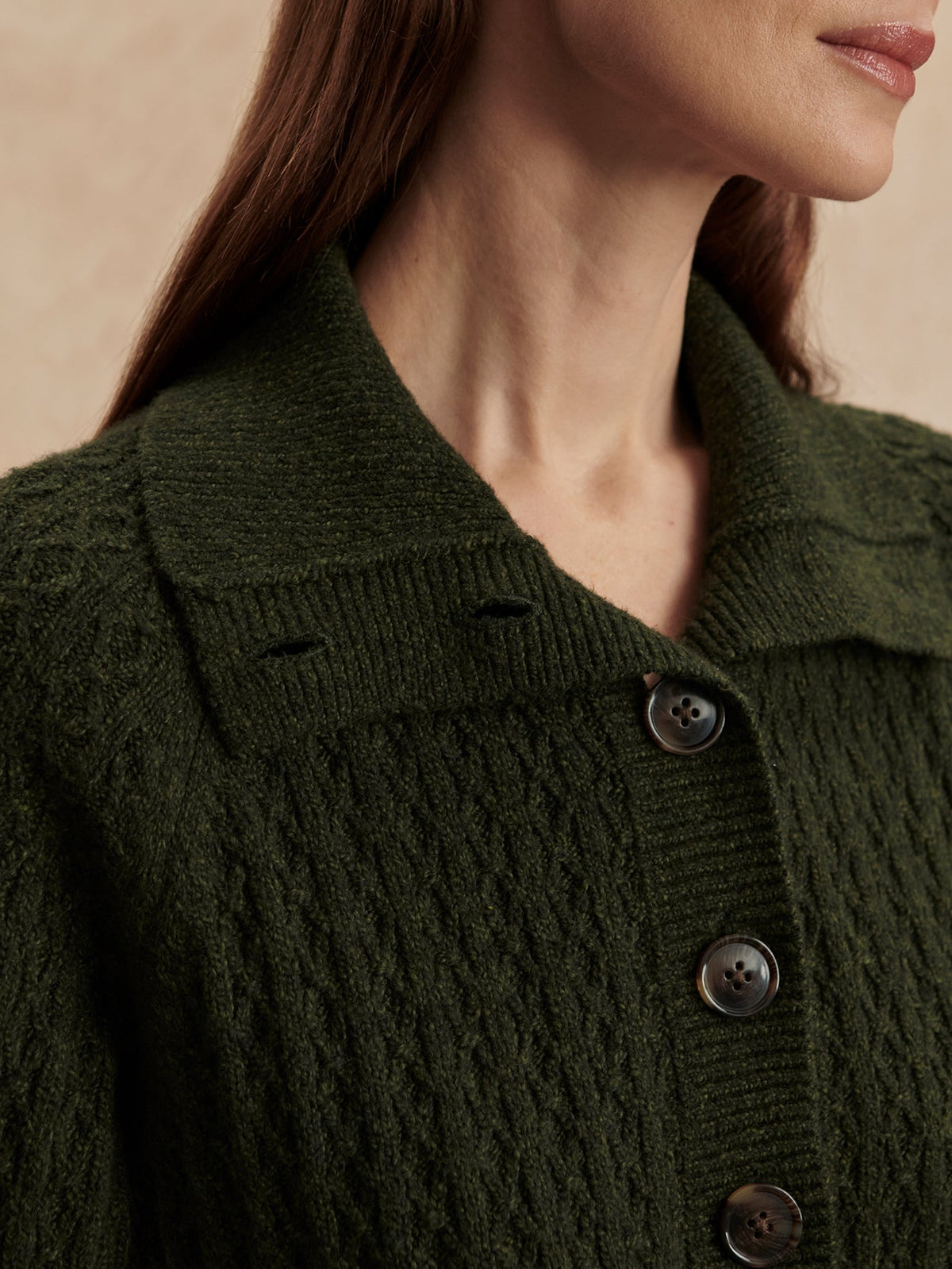 Bridget Half Button Sweater Dark Olive - Varley