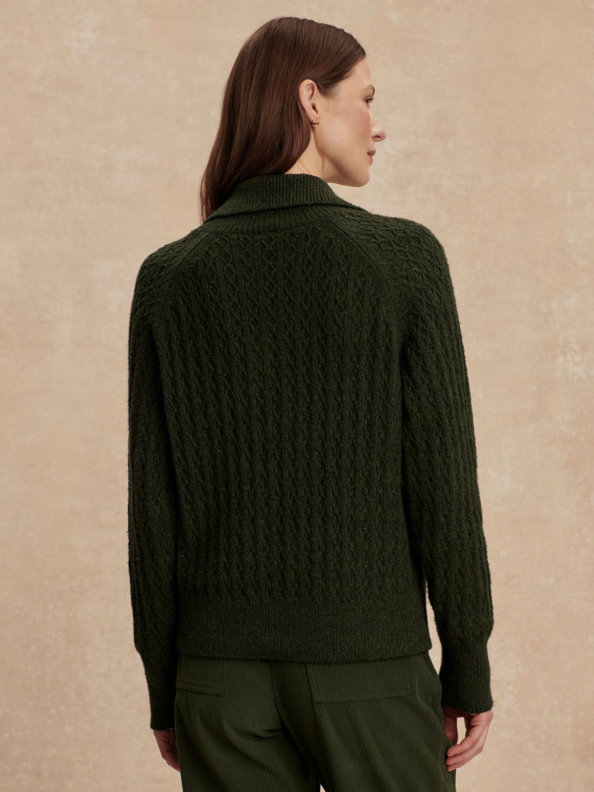 Bridget Half Button Sweater Dark Olive - Varley