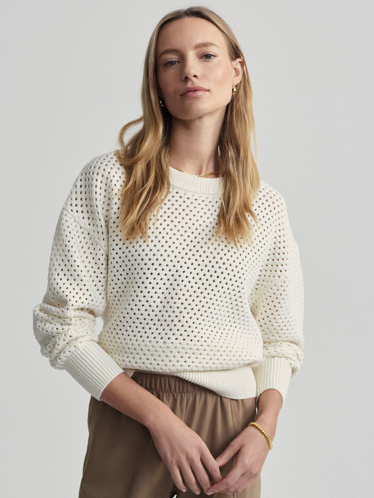 Hester Knit Crew | VARLEY US Egret - Varley