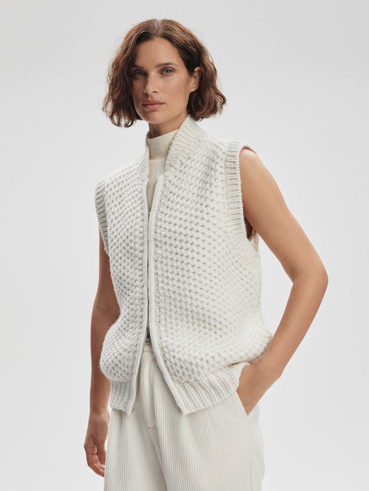 Seraphina Sleeveless Zip Knit Ivory - Varley