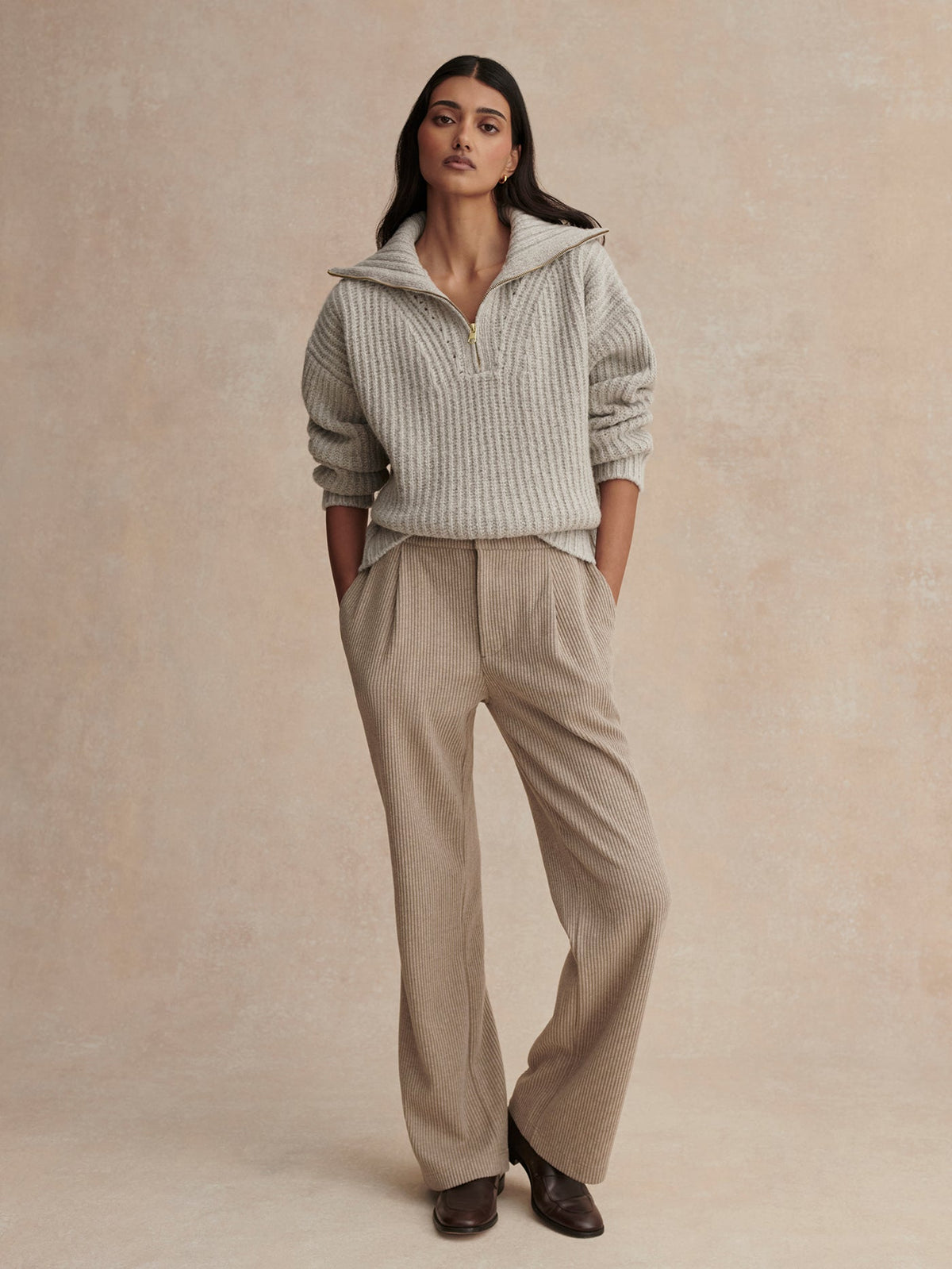 Flora Half Zip Soft Sweater Hazel - Varley