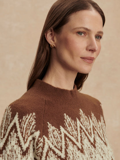 Siren Jacquard Sweater 2.0 Cocoa Dust - Varley