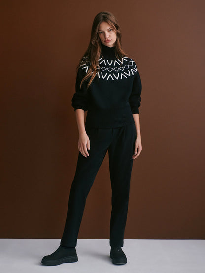 Marcie Fairisle Yoke Knit | VARLEY US Black - Varley