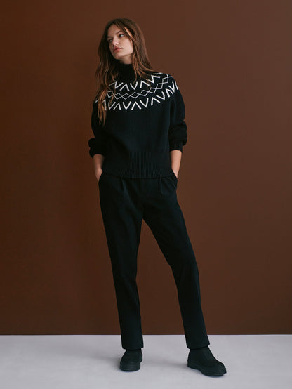 Marcie Fairisle Yoke Knit | VARLEY US Black - Varley