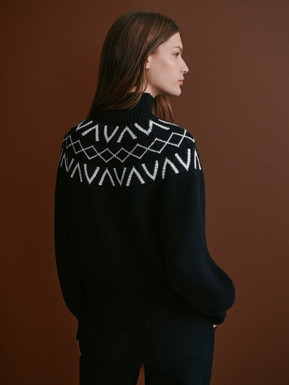 Marcie Fairisle Yoke Knit | VARLEY US Black - Varley