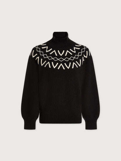 Marcie Fairisle Yoke Knit | VARLEY US Black - Varley
