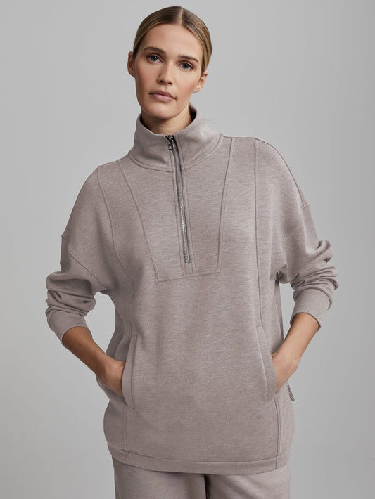 Naya Half Zip Sweat | VARLEY US Taupe Marl - Varley