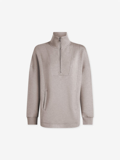 Naya Half Zip Sweat | VARLEY US Taupe Marl - Varley