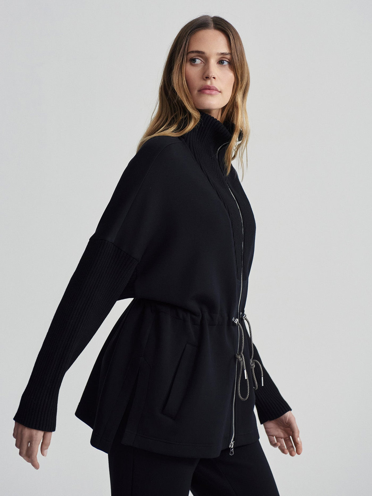 Palen Longline Zip Through Black - Varley