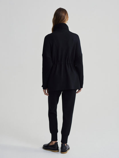 Palen Longline Zip Through Black - Varley