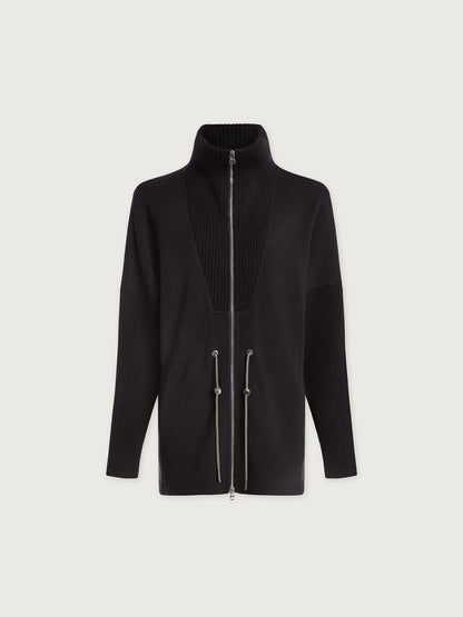 Palen Longline Zip Through Black - Varley