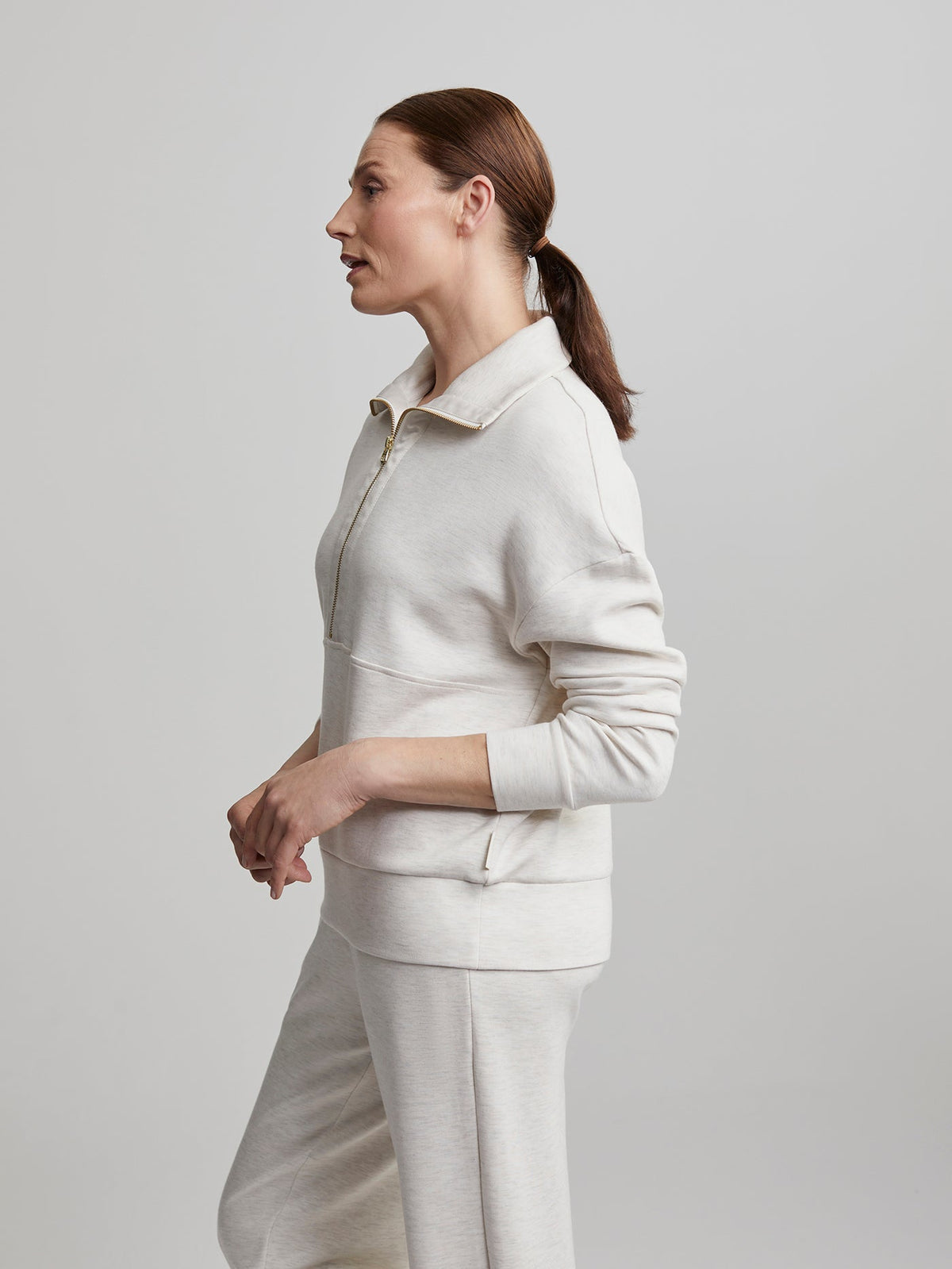 Keller Half-Zip Pullover Ivory Marl - Varley