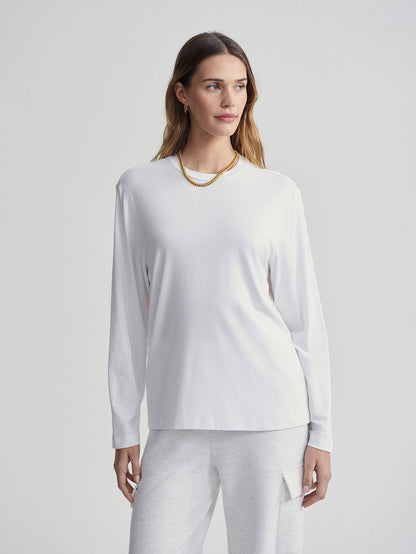Leah Long Sleeve Boyfriend Tee White - Varley