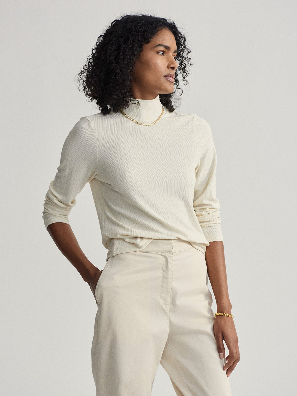Astrid Fitted Long Sleeve Tee Birch - Varley
