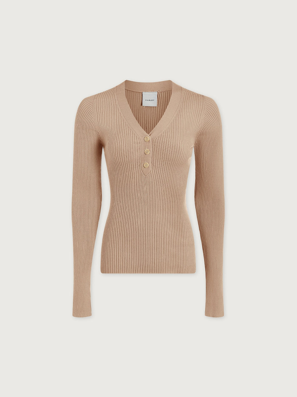 Blanca V-Neck Rib Knit Top Cement - Varley